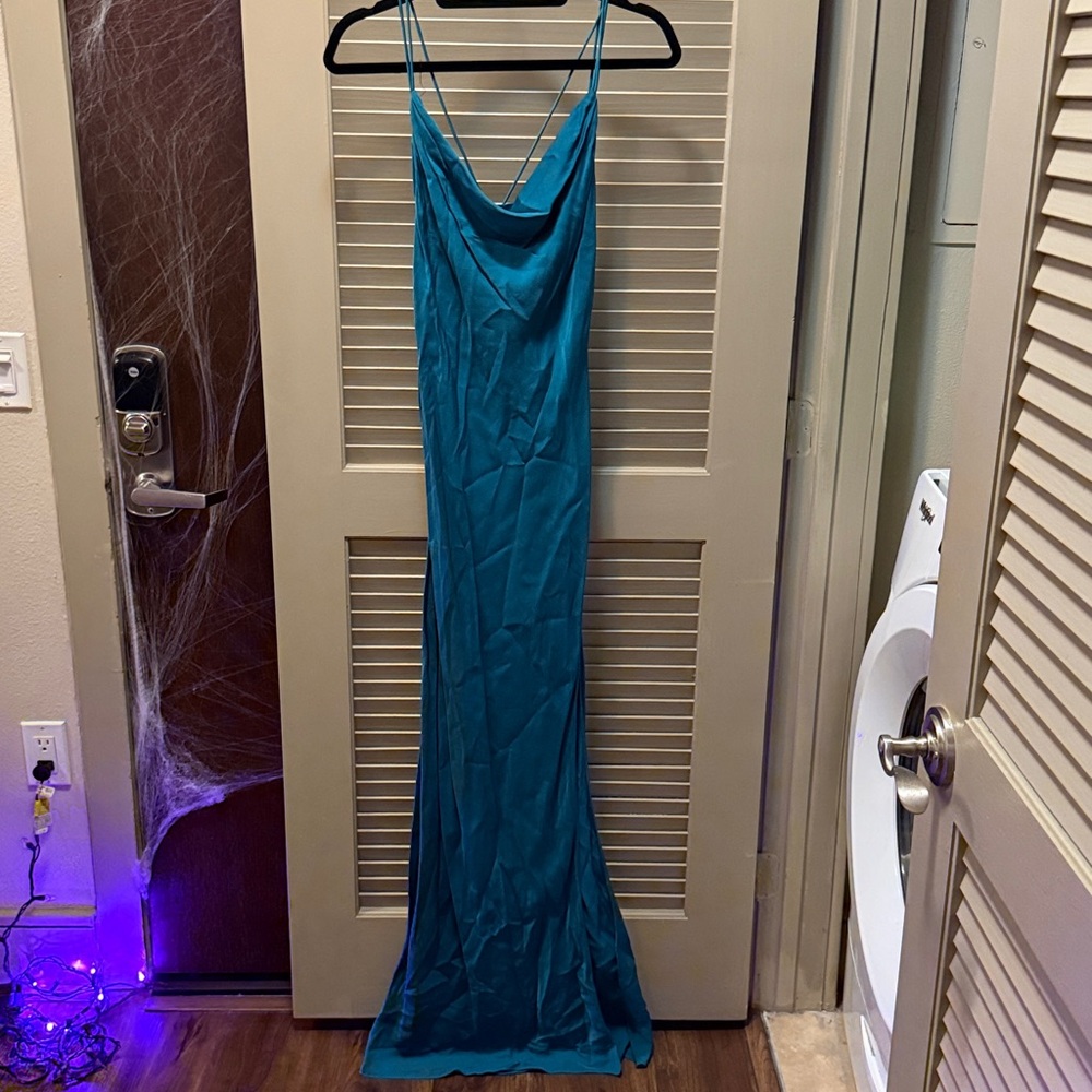 L'Academie Vibrant Teal Dress